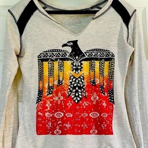 Studded BOHO/Western Long Sleeve Top